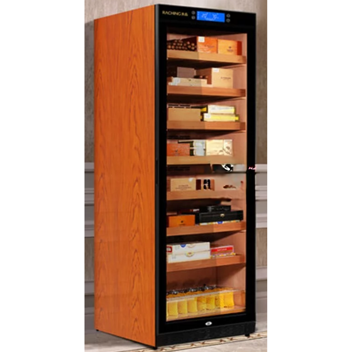 Vincellar C380A-CABR 花梨棕箱體/加拿大雪松木層架 恆溫雪茄櫃 (7層, 1200-1800支)